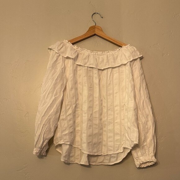 Free People Keyhole Blouse Ivory Size Small - Picture 4 of 4